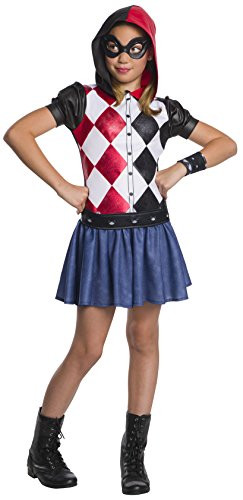 Rubie's DC Super Hero Girls Hoodie Dress Childrens Costume, Harley Quinn, Small