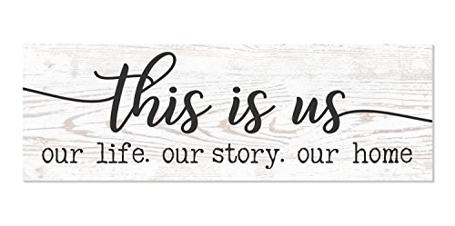 This is Us Our Life Our Story Our Home Rustic Wood Wall Sign 6x18 (White)