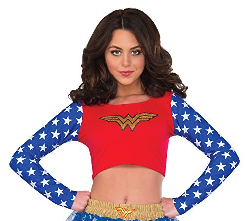 Rubie's DC Superheroes Long Sleeve Crop Top, Wonder Woman, Medium/Large