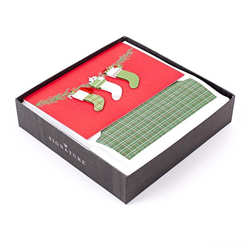 Hallmark Signature Boxed Christmas Cards, Christmas Stockings (8 Christmas Cards with Envelopes)