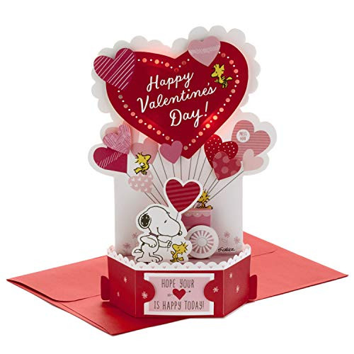 Hallmark Paper Wonder Musical Peanuts Pop Up Valentines Day Card (Plays Linus and Lucy), 999VCG1021 Hallmark Paper Wonder Musical Peanuts Pop Up Valentines Day Card (Plays Linus and Lucy), 999VCG1021