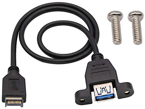 zdyCGTime USB 3.1 Front Panel Header to USB 3.0 20Pin Header Extension Cable for ASUS Motherboard 20cm Black (20p)