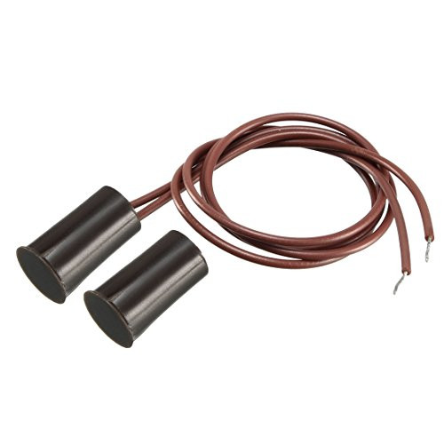 uxcell RC-33 NC Recessed Wired Security Window Door Contact Sensor Alarm Magnetic Reed Switch Brown