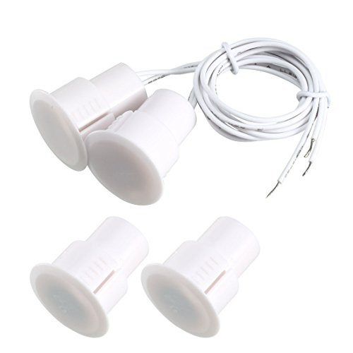 uxcell 2pcs RC-36 NC Recessed Wired Security Window Door Contact Sensor Alarm Magnetic Reed Switch White