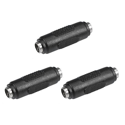 uxcell 3Pcs DC Female to Female Connector 5.5mm x 2.1mm Power Cable Jack Adapter Black