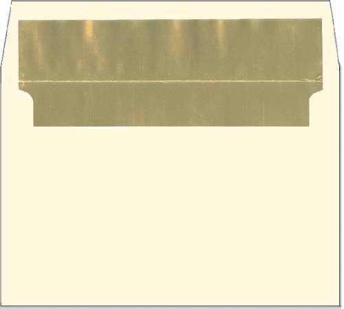 Cream A2 Gold Foil Lined Envelopes - 50 Envelopes - Desktop Publishing Supplies Brand Envelopes