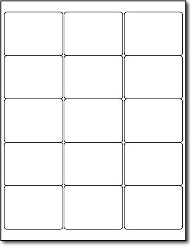 Floppy Disk 2-11/16" x 2" Inch Labels, 15 Labels per Sheet - Blank White Matte Finish - Printable Diskette Stickers for Inkjet/Laser Printers - 25 Sheets / 375 Labels