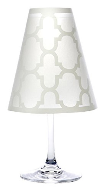 di Potter WS303 Manhattan Fret Paper White Wine Glass Shade, White (Pack of 12)