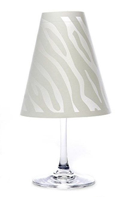 di Potter WS296 Manhattan Zebra Paper White Wine Glass Shade, White (Pack of 12)