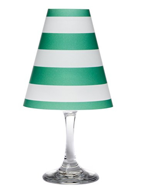 di Potter WS330 Nantucket Stripe Paper White Wine Glass Shade, Emerald Green (Pack of 12)