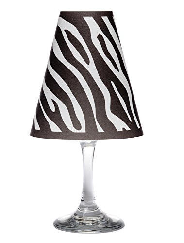 di Potter WS295 Manhattan Zebra Paper White Wine Glass Shade, Black (Pack of 12)