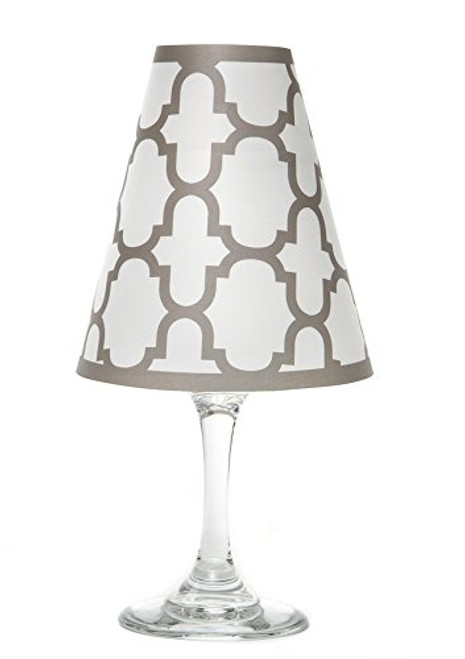 di Potter WS301 Manhattan Fret Paper White Wine Glass Shade, Gray (Pack of 12)
