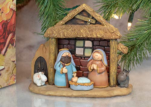 Dicksons One Piece Holy Family Creche Brown 7 x 5 Resin Stone Christmas Holiday Figurine Dicksons One Piece Holy Family Creche Brown 7 x 5 Resin Stone Christmas Holiday Figurine