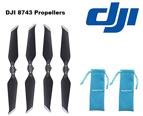 2 Pair Genuine DJI Mavic 2 Low-Noise Propellers for Mavic 2 Zoom and Mavic 2 Pro Drone with 2 Amazetech Propeller Bag