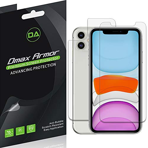 Dmax Armor for Apple iPhone 11 (6.1 inch) Front and Back Anti Glare and Anti Fingerprint (Matte) Screen Protector (3 Front and 3 Back)