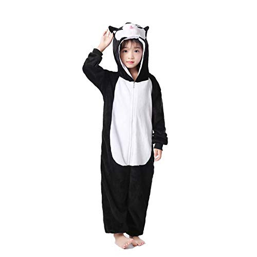 Yutown Black Husky Costume Kid Animal Onesie Pajamas Halloween Dress Up Gift 140