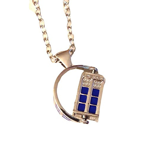 Doctor Who TV SPINNING 3D TARDIS Police Box Pendant NECKLACE w/ 20" Chain Doctor Who TV SPINNING 3D TARDIS Police Box Pendant NECKLACE w/ 20" Chain