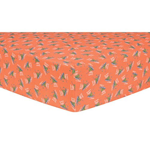 Trend Lab Dr. Seuss Green Eggs and Ham Fitted Crib Sheet, Orange/Green/Yellow