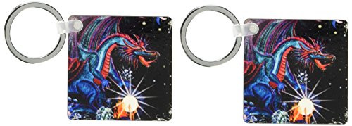 3dRose DRAGON Majick of the Opal 2 - Key Chains, 2.25 x 4.5 inches, set of 2 (kc_3843_1)