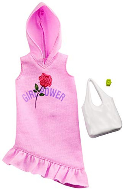 Barbie Clothes: Pink Hoodie Dress, Plus 2 Accessories Dolls, Gift for 3 to 7 Year Olds, GHW77 Barbie Clothes: Pink Hoodie Dress, Plus 2 Accessories Dolls, Gift for 3 to 7 Year Olds, GHW77
