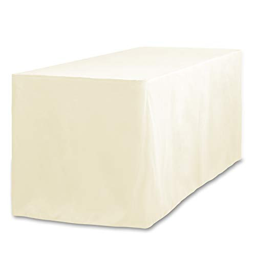 LinenTablecloth 6 ft. Fitted Polyester Tablecloth Ivory