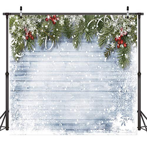 Dudaacvt 10x10ft Christmas Photography Backdrops Wooden Wall White Snow Backdrop Christmas Decoration Backdrops D219