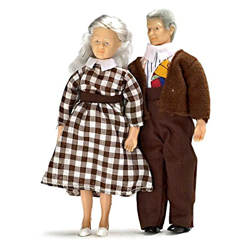 Melody Jane Dollhouse Miniature Modern People Grandma and Grandad 1:12 Grandparents