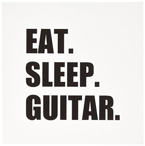 3dRose Eat Sleep Guitar. Fun Text Gifts for Guitarist Musicians. Music Player Greeting Cards, 6 x 6 Inches, Set of 6 (gc_180408_1)