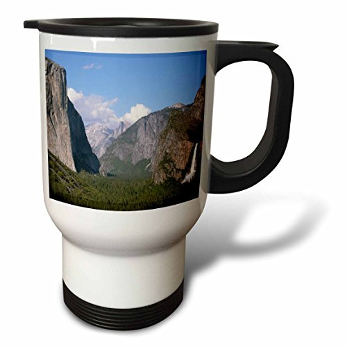 3dRose El Capitan and Bridalveil Falls in Yosemite National Park Stainless Steel Travel Mug, 14-Oz
