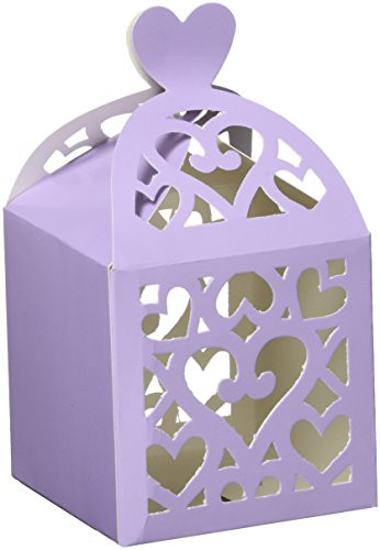 amscan Functional Lantern Favour Box Wedding Gift & Treats Accessory Lilac 2" Pack 50 Party Supplies , 100 Pieces