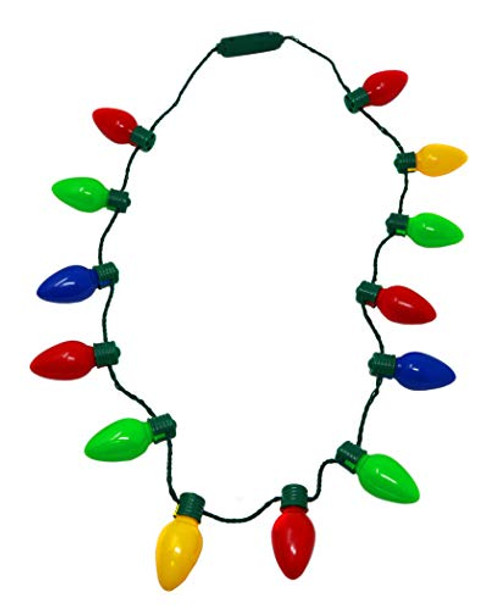 Light Up Christmas Bulb Necklace Party Favors And Accessories - LED Christmas Necklace (Pack Of 1)