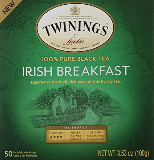 Twinings of London Irish Breakfast Black Tea Bags, 50 Count Twinings of London Irish Breakfast Black Tea Bags, 50 Count