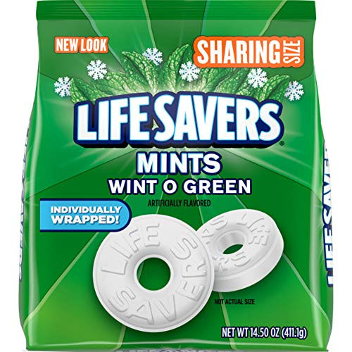 LIFE SAVERS Wint O Green Mint Candy Sharing Size Bag, 14.5 Ounces