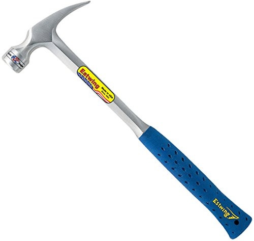 Estwing Framing Hammer - 30 oz Long Handle Straight Rip Claw with Milled Face & Shock Reduction Grip - E3-30SM