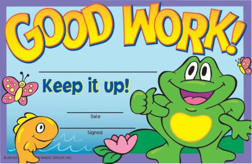 Eureka Good Work Keep It Up, Set of 36 Recognition Awards