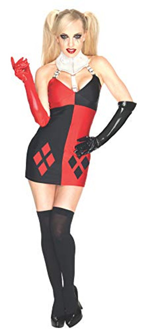Secret Wishes DC Comics Super Villain Harley Quinn Costume, Red/Black, Large Secret Wishes DC Comics Super Villain Harley Quinn Costume, Red/Black, Large