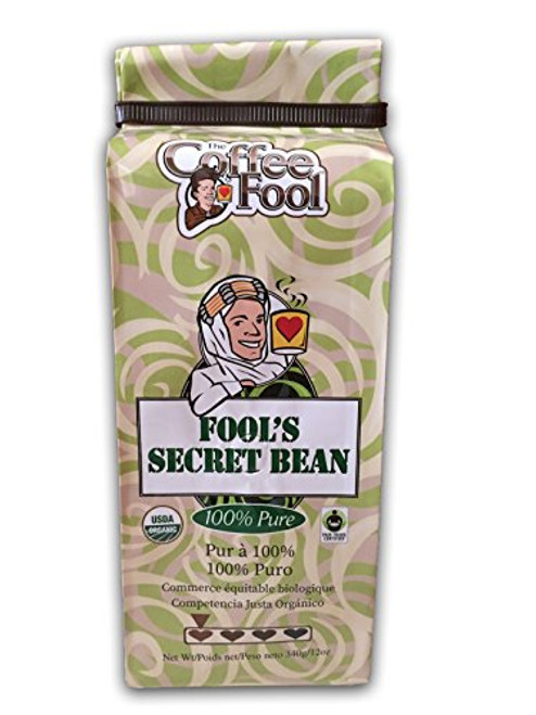 The Coffee Fool Fool's Organic Fair Trade Secret Bean, Perk, 12 Ounce The Coffee Fool Fool's Organic Fair Trade Secret Bean, Perk, 12 Ounce