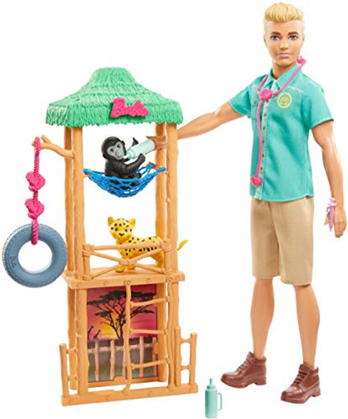 Barbie Ken Wildlife Vet Playset with Doll and Accessories