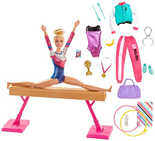 ?Barbie Gymnastics Playset: Barbie Doll with Twirling Feature, Balance Beam, 15+ Accessories for Ages 3 and Up ?Barbie Gymnastics Playset: Barbie Doll with Twirling Feature, Balance Beam, 15+ Accessories for Ages 3 and Up