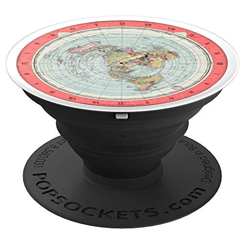 Flat Earth Theory World Map - Funny Conspiracy Theory PopSockets Grip and Stand for Phones and Tablets