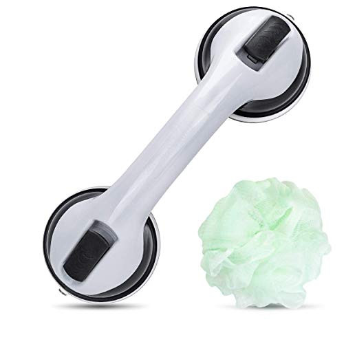 GreenChief Suction Grab Bar -Shower Handle & Bathroom Balance Bar wit - Grip Bath Grab Bar for Bathroom - Safety Hand Rail Support - Handicap, Elderly, Injury, Senior Assist Bath Handle, Non Skid, 12