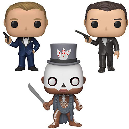 Funko Movies: Pop! James Bond Series 2 Collectors Set - Daniel Craig Casino Royale, Baron Samedi Live & Let Die, Pierce Brosnan Golden Eye