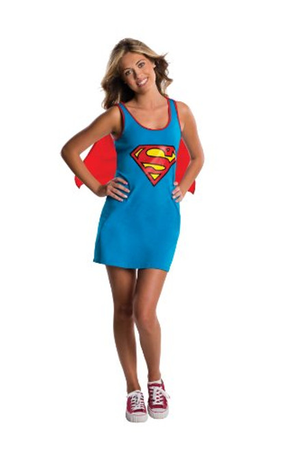 Rubie's DC Comics Justice League Superhero Style Teen Dress with Cape Supergirl, Blue, Small Costume Rubie's DC Comics Justice League Superhero Style Teen Dress with Cape Supergirl, Blue, Small Costume