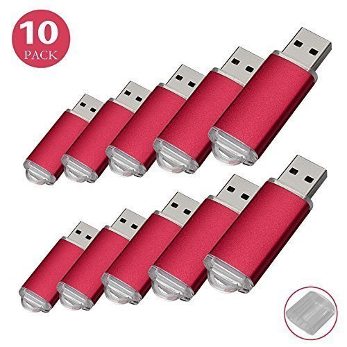 RAOYI 10Pack 32GB USB Flash Drive USB2.0 Memory Stick Thumb Drive Pen Drive Jump Drive, Red