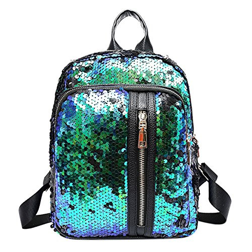 Women Girls Glitter Sequins Backpack Schoolbag Soft Leather Casual Daypack Satchel for Kids Teens