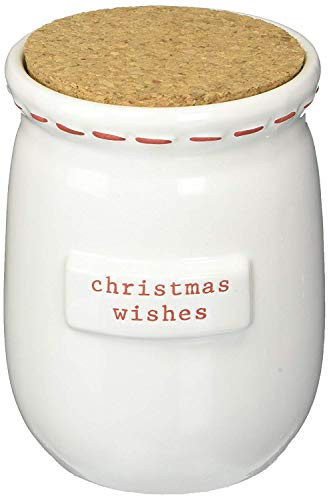 Mud Pie Blessings Embossed Ceramic Jar with Cork Lid