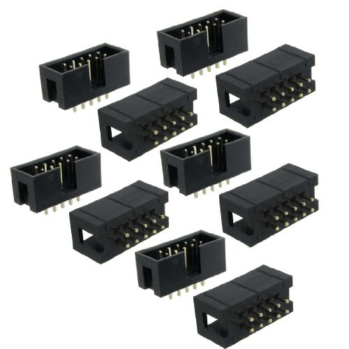 uxcell 10 Pcs 2x5 Pin 2.54mm Pitch Double Row Breadboard IDC Headers