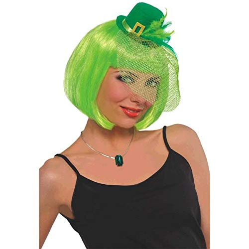 amscan St. Patrick's Day Green Hat Hair Clip with Feathers | Party Accessory I 9 Ct