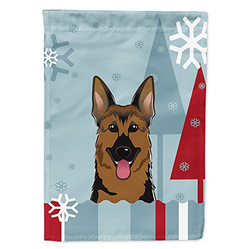 Caroline's Treasures BB1707GF Winter Holiday German Shepherd Flag Garden Size, Small, Multicolor