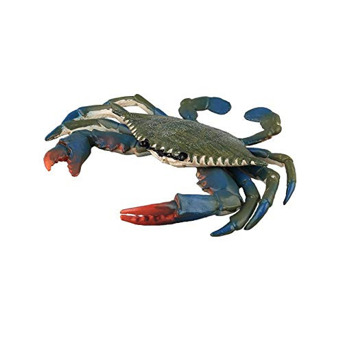 Warmtree Simulated Sea Life Animals Figurines Realistic Plastic Model Ocean Animals Action Figure for Kids' Collection Science Educational Toy (Green Crab)